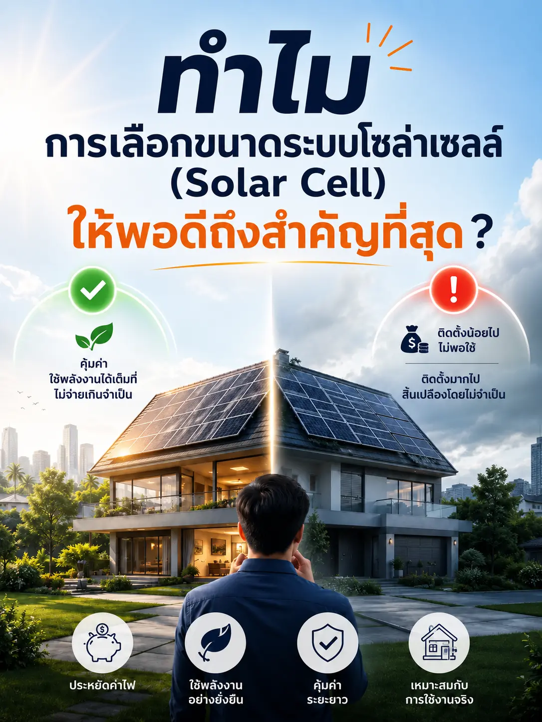 ความสำคัญของการเลือกขนาดติดตั้งโซล่าเซลล์