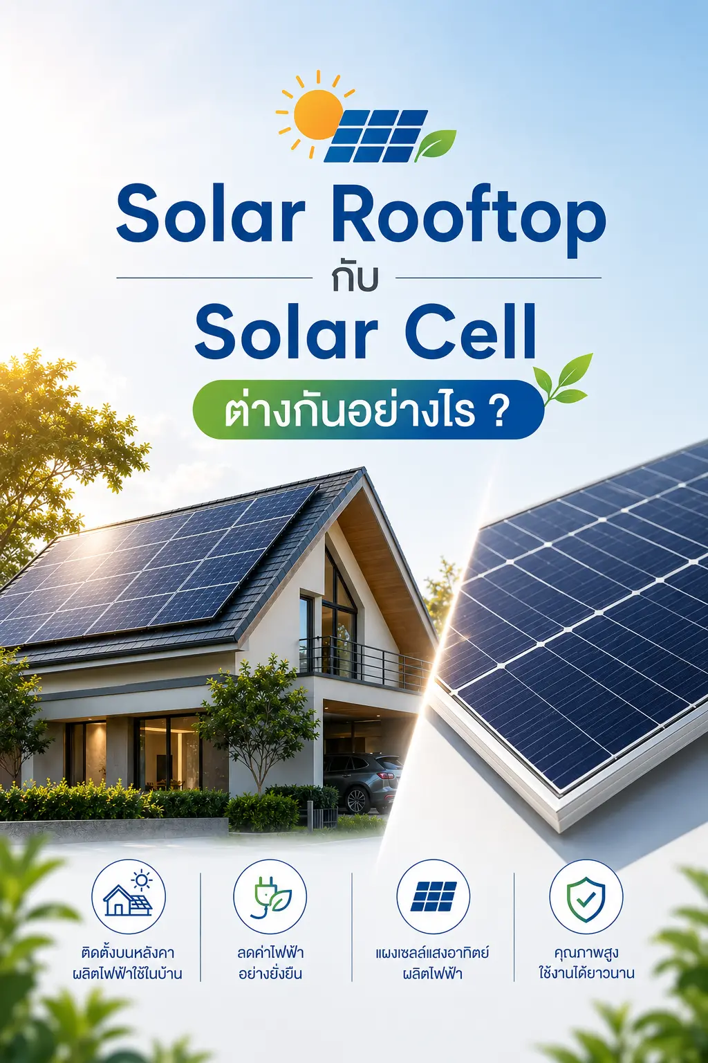 เปรียบเทียบ Solar Rooftop กับ Solar Cell