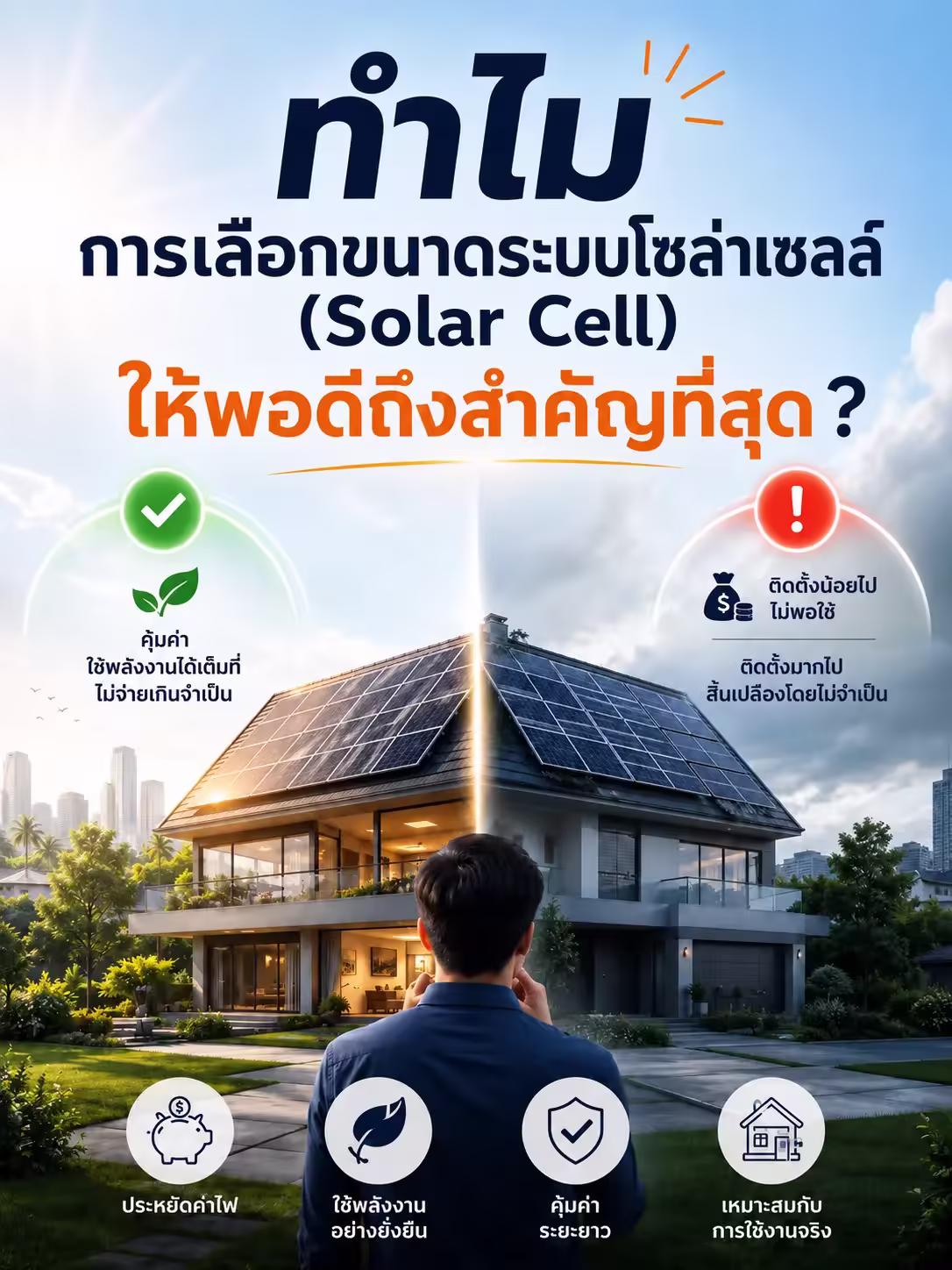 ความสำคัญของการเลือกขนาดติดตั้งโซล่าเซลล์