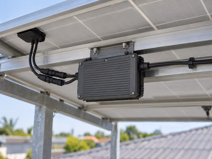 Micro Inverter ขนาดเล็กติดตั้งบนรางใต้แผงโซลาร์เซลล์