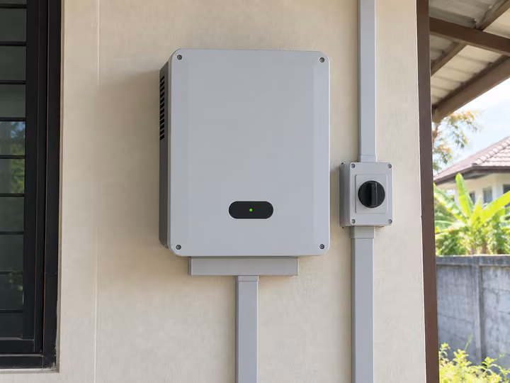 String Inverter ติดผนังพร้อมรางเก็บสายและอุปกรณ์ตัดตอน