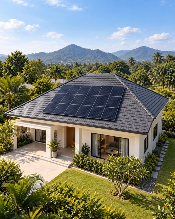 แผง Solar Rooftop บนหลังคาบ้านพักอาศัย