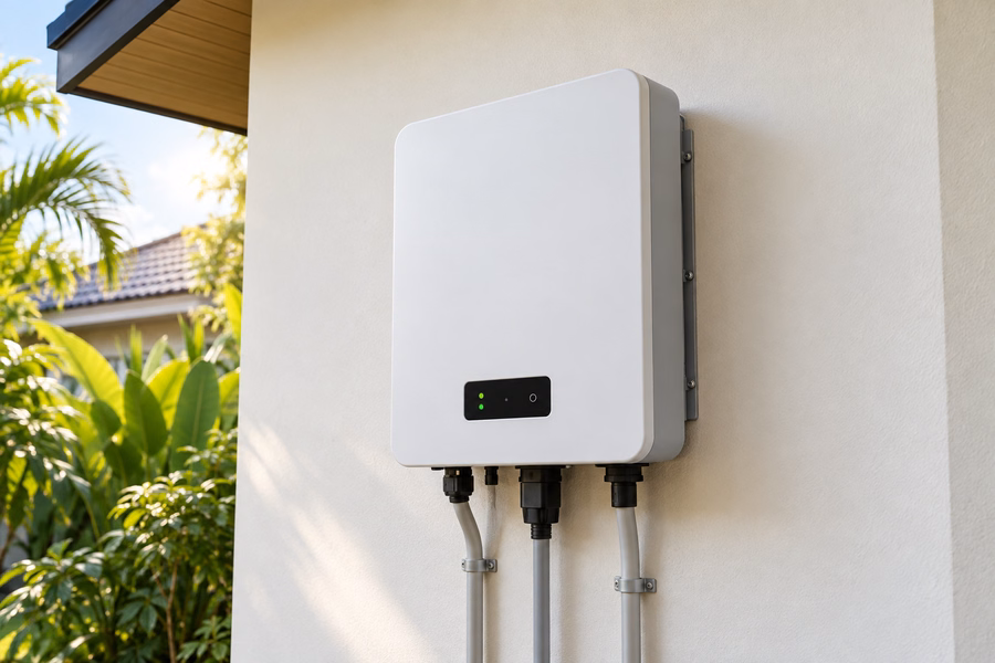 String Inverter ติดตั้งบนผนังสำหรับแปลงไฟจากแผงโซลาร์เซลล์
